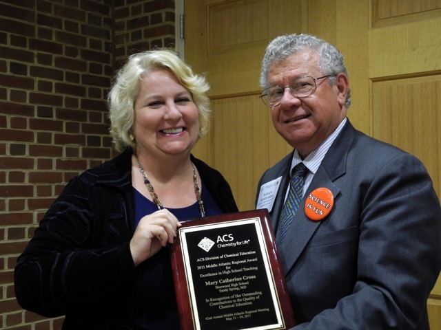 Mary Catherine Cross receiving the ACS Division of Chemical Education... (click to enlarge) Mary Catherine Cross receiving the ACS Division of Chemical Education...